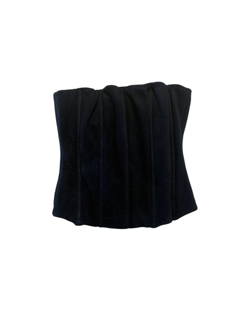 Skims Onyx Black Fleece Strapless Back Zip Corset Women's Size XX-Small XXS - Picture 1 of 5